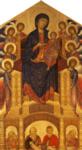 Богоматерь с Младенцем на троне в окружении ангелов