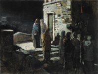 Христос с учениками входит в Гефсиманский сад