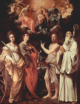 Коронование Марии со св. Екатериной Александрийской, евангелистом Иоанном, Иоанном Крестителем и св. Ромуальдом из Камальдоли