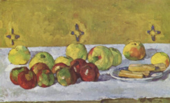 Натюрморт с яблоками и бисквитами
