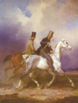 Принц Вильгельм Прусский на прогулке в сопровождении художника