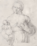 Мать, предлагающая грудь младенцу