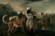 Гепард, два слуги-индуса и олень