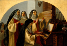 Монахини монастыря Святого Сердца в Риме, поющие у органа