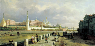 Вид Московского кремля