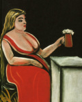 Женщина с кружкой пива