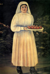 Женщина с пасхальными яйцами