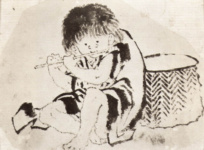 Играющий на флейте мальчик