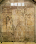Мария и Марфа встречают Христа у ворот Вифании. Рельеф