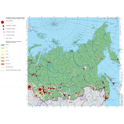 Плотность населения. Азиатская часть России цифровая карта онлайн в ЭБС.