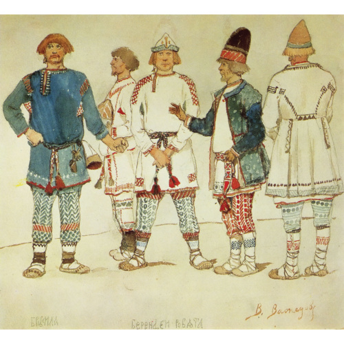 Брусила и берендеи ребята. Эскизы костюмов к опере Н.А. Римского-Корсакова