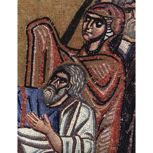 Мозаики из церкви Неа-Мони на Хиосе. Сошествие Христа во ад. Фрагмент. Адам и Ева