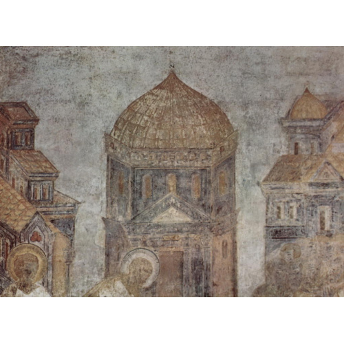 Фрески Верхней церкви Сан Франческо в Ассизи, роспись свода, сцена: Св. Матфей, деталь