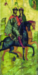 Князья Борис и Глеб на конях