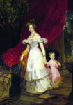 Портрет великой княгини Елены Павловны с дочерью Марией