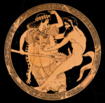 Сатир и менада. Древнегреческий килик
