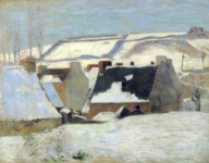 Бретань, деревня в снегу