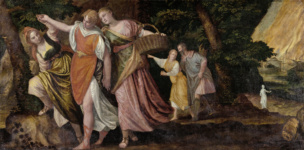 Лот и его дочери бегут из Содома