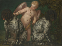 Амур с двумя собаками