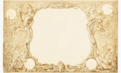 Рисунок орнаментального обрамления главного листа из серии Джона Пайна «Гобелены Дома Лордов» (опубликовано в 1739)