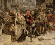 Вальдемар Аттердаг собирает дань с жителей Висбю, 1361. Фрагмент