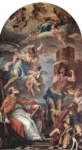 Мария во славе с архангелом Гавриилом и свв. Евсевием, Себастьяном и Рохом