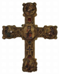 Реликварный крест. Христос на престоле и евангелисты (в медальонах перекладин креста)