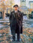В. И. Ленин на фоне Смольного