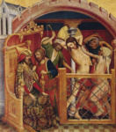 Алтарь св. Фомы, фрагмент левой внутренней створки, сцена вверху. Бичевание