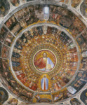 Купол. Рай, в центре - Благословляющий Христос, Мария во славе, сцены из Бытия