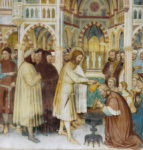 Святой Георгий крестит царскую семью. Деталь