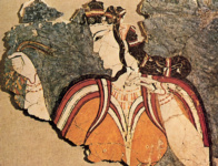 Микенская женщина. Фрагмент фрески из Микен