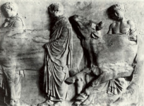 Юноши, ведущие жертвенных быков и несущие жертвенные сосуды. Детали северного фриза Парфенона