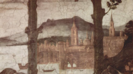 Фрески Сикстинской капеллы в Риме, Искушение Христа. Деталь
