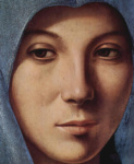 Благовещение Марии. Деталь: лицо Марии