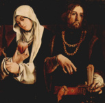 Алтарный полиптих Реканати, навершие правой створки. Св. Екатерина Сиенская и св. Сигизмунд