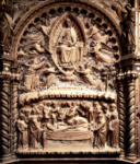 Ор Сан-Микеле. Рельефы с изображением сцен жития Марии: Успение и Вознесение Марии