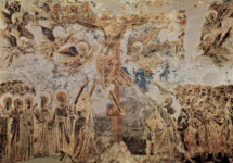 Фрески Верхней церкви Сан Франческо в Ассизи, восточная стена поперечного нефа, сцена: Распятие, фрагмент