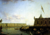 Вид Петропавловской крепости и дворцовой набережной
