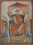 Регистр Григория. Портрет императора Оттона II с символами четырех частей его державы