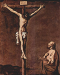 Евангелист Лука в виде художника перед распятым Иисусом