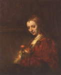 Портрет женщины с красной гвоздикой