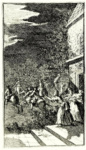 Иллюстрация к «Новым метаморфозам» Чарльза Гилдона, Камиллу похищают бандиты (разбойники)