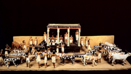 Модель сцены с изображением пересчета скота