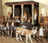 Гробница Мекетра: миниатюрная скульптурная композиция с изображением подсчета стада (фрагмент)