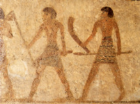 Фрагмент восточной стены гробницы Аменемхета (BH 2), марширующие воины