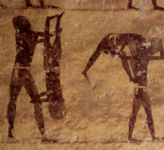 Фрагмент восточной стены гробницы Хети (BH 17), борцы