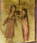 Фрагмент  пелены мумии с изображением плакальщиц