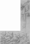 Молитвенник императора Максимилиана I (поля страницы): Христос на кресте и Оплакивание Христа
