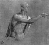 Этюд для Алтаря Геллера: Полуфигура Христа (верхняя часть фигуры)